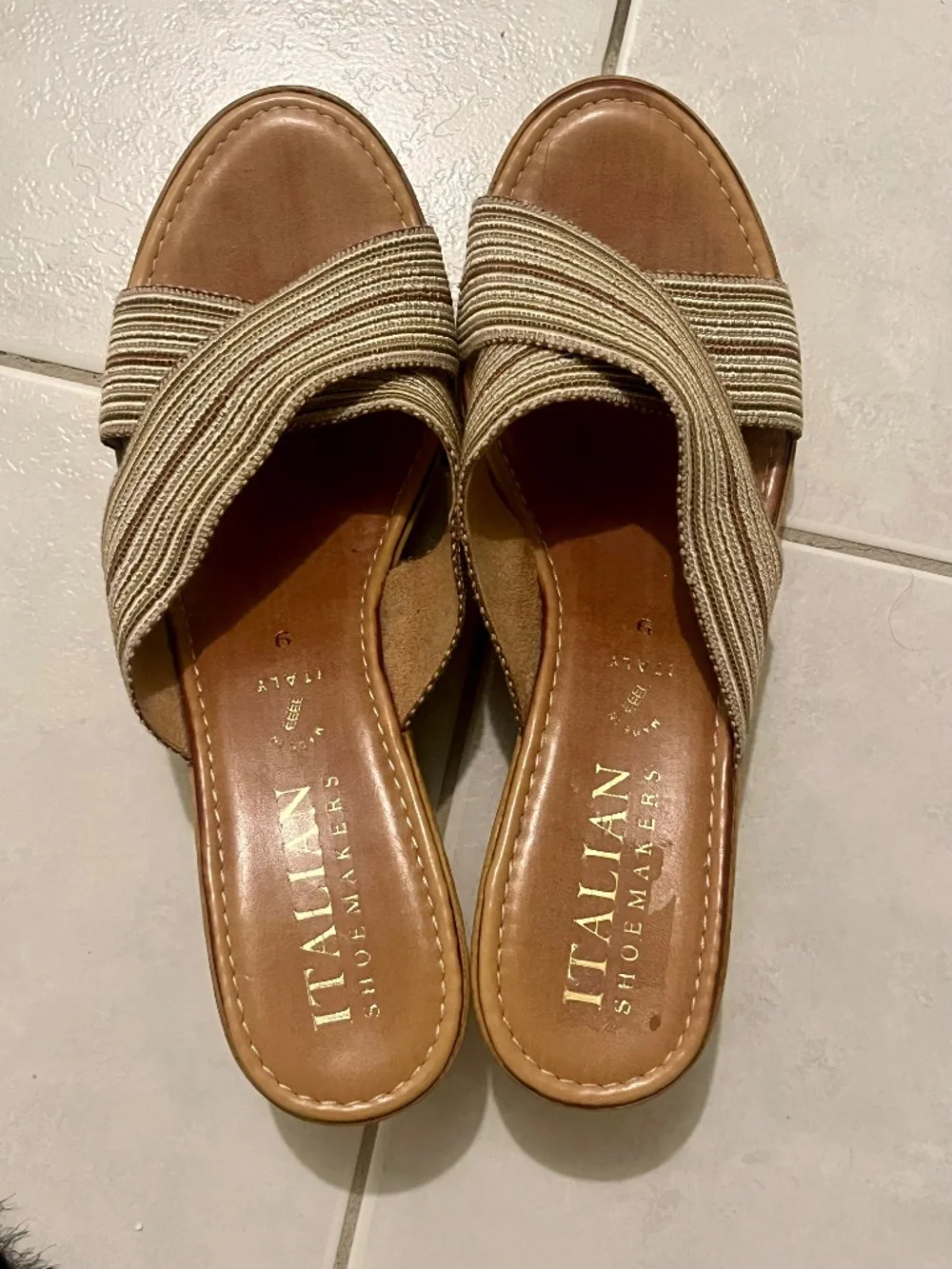 Italian Shoemakers Wedge Sandals Sz 9 Made in Italy